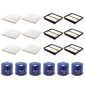 6x Air + 6x Cabin + 6x Engine Oil Filter (18 Total) Kit For Hyundai Kia Optima Sonata Fe KFM-103569