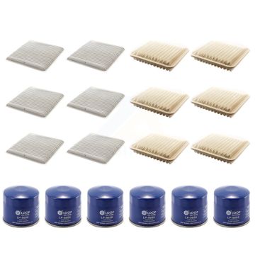 6x Air + 6x Cabin + 6x Engine Oil Filter (18 Total) Kit For 06-12 Mitsubishi Galant 2.4L KFM-103574