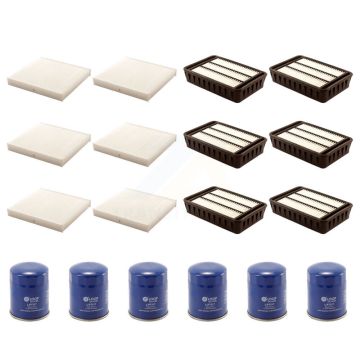 6x Air + 6x Cabin + 6x Engine Oil Filter (18 Total) Kit For Mitsubishi Lancer Outlander KFM-103576