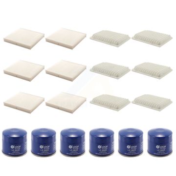 6x Air + 6x Cabin + 6x Engine Oil Filter (18 Total) Kit For 2014 Mitsubishi Lancer 2.0L KFM-103582