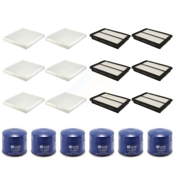 6x Air + 6x Cabin + 6x Engine Oil Filter (18 Total) Kit For Hyundai Sonata Kia Optima KFM-103589