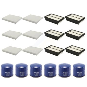 6x Air + 6x Cabin + 6x Engine Oil Filter (18 Total) Kit For Hyundai Elantra Kia Forte GT KFM-103592