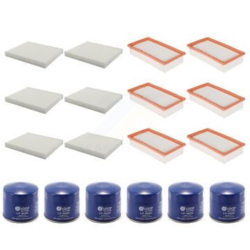 6x Air + 6x Cabin + 6x Engine Oil Filter (18 Total) Kit For Kia Rio Hyundai Accent KFM-103598