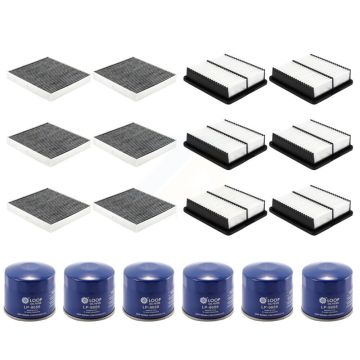 6x Air + 6x Cabin + 6x Engine Oil Filter (18 Total) Kit For 2022 Hyundai Elantra N 2.0L KFM-103609