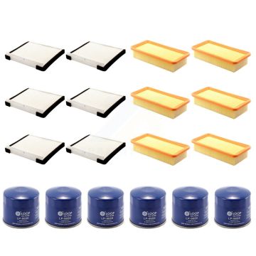 6x Air + 6x Cabin + 6x Engine Oil Filter (18 Total) Kit For Hyundai Accent KFM-103622