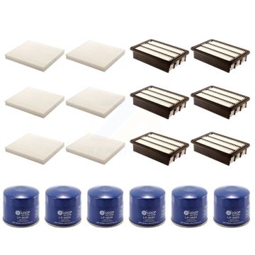6x Air + 6x Cabin + 6x Engine Oil Filter (18 Total) Kit For 07-09 Hyundai Santa Fe 2.7L KFM-103625