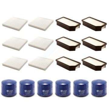 6x Air + 6x Cabin + 6x Engine Oil Filter (18 Total) Kit For 2010-2011 Kia Soul KFM-103631