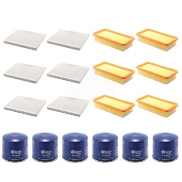 6x Air + 6x Cabin + 6x Engine Oil Filter (18 Total) Kit For Hyundai Accent KFM-103632