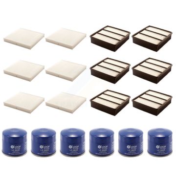 6x Air + 6x Cabin + 6x Engine Oil Filter (18 Total) Kit For Mitsubishi Lancer KFM-103633