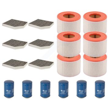 6x Air + 6x Cabin + 6x Engine Oil Filter (18 Total) Kit For 2012 Audi A6 2.0L KFM-103635