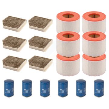 6x Air + 6x Cabin + 6x Engine Oil Filter (18 Total) Kit For Audi A6 Quattro KFM-103636