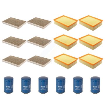 6x Air + 6x Cabin + 6x Engine Oil Filter (18 Total) Kit For 2009 Audi A4 Quattro KFM-103638