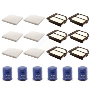 6x Air + 6x Cabin + 6x Engine Oil Filter (18 Total) Kit For Honda Civic KFM-103644