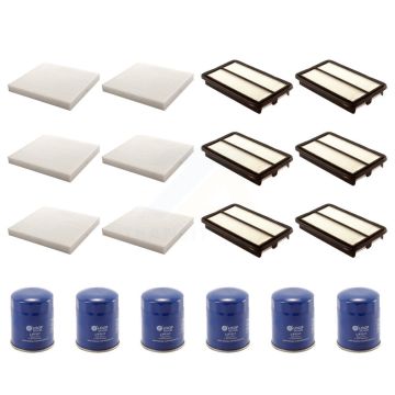 6x Air + 6x Cabin + 6x Engine Oil Filter (18 Total) Kit For Honda Civic Acura CSX KFM-103649