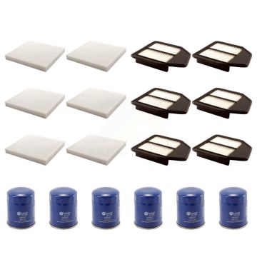 6x Air + 6x Cabin + 6x Engine Oil Filter (18 Total) Kit For Honda Accord Crosstour 2.4L KFM-103652