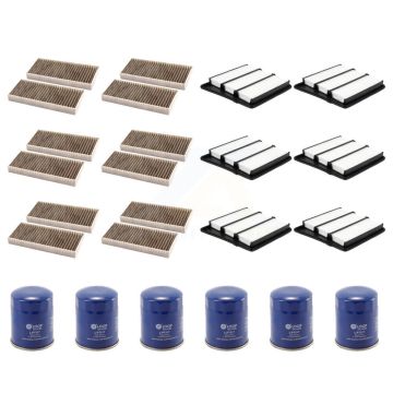 6x Air + 6x Cabin + 6x Engine Oil Filter (18 Total) Kit For 16-19 Nissan TITAN XD 5.6L KFM-103685