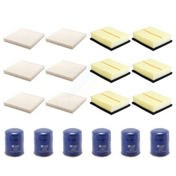6x Air + 6x Cabin + 6x Engine Oil Filter (18 Total) Kit For Mitsubishi Eclipse Cross 1.5L KFM-103703