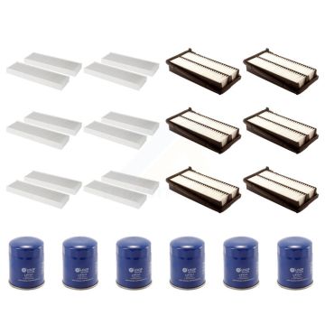 6x Air + 6x Cabin + 6x Engine Oil Filter (18 Total) Kit For 2003 Acura TL Base with 3.2L KFM-103729