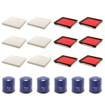 6x Air + 6x Cabin + 6x Engine Oil Filter (18 Total) Kit For INFINITI G37 QX50 EX35 G35 KFM-103741