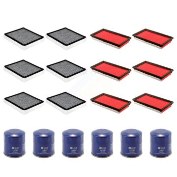 6x Air + 6x Cabin + 6x Engine Oil Filter (18 Total) Kit For 17-18 INFINITI Q50 2 Required KFM-103754