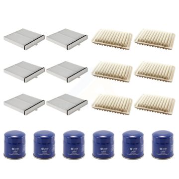 6x Air + 6x Cabin + 6x Engine Oil Filter (18 Total) Kit For Toyota Yaris KFM-103759
