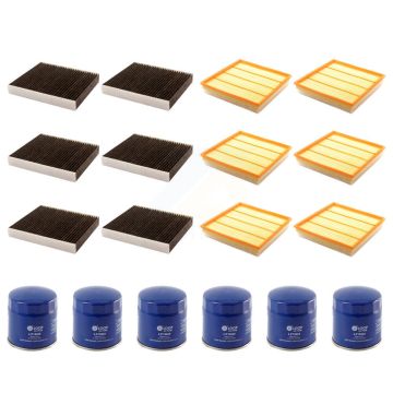 6x Air + 6x Cabin + 6x Engine Oil Filter (18 Total) Kit For Cadillac SRX Saab 9-4X 3.0L KFM-103787