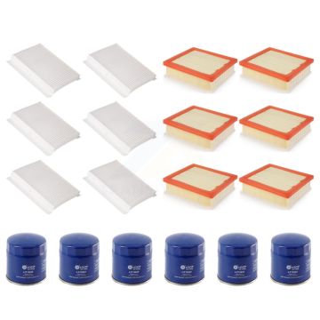 6x Air + 6x Cabin + 6x Engine Oil Filter (18 Total) Kit For Jeep Compass Renegade Fiat KFM-103796