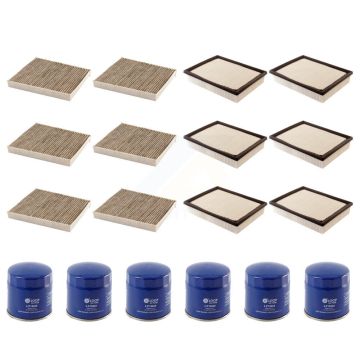 6x Air + 6x Cabin + 6x Engine Oil Filter (18 Total) Kit For 2017 GMC Sierra 2500 HD 6.0L KFM-103803
