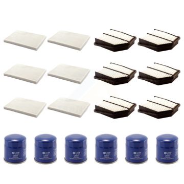 6x Air + 6x Cabin + 6x Engine Oil Filter (18 Total) Kit For Suzuki Grand Vitara 2.4L KFM-103818
