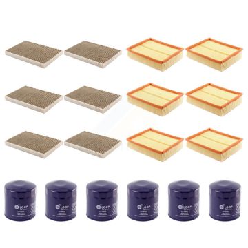 6x Air + 6x Cabin + 6x Engine Oil Filter (18 Total) Kit For Audi A6 Quattro Allroad KFM-103837