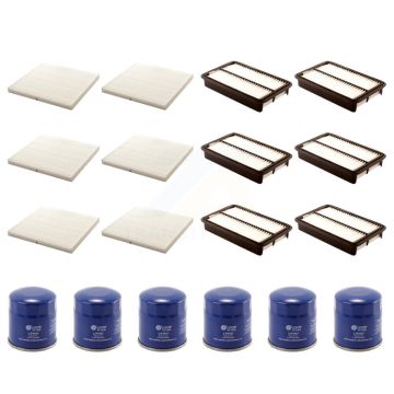 6x Air + 6x Cabin + 6x Engine Oil Filter (18 Total) Kit For 2002 Toyota Corolla 1.8L KFM-103855