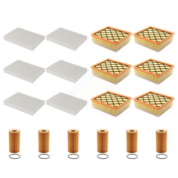 6x Air + 6x Cabin + 6x Engine Cartridge Oil Filter (18 Total) Kit For Volvo S60 XC60 V60 KFM-103872