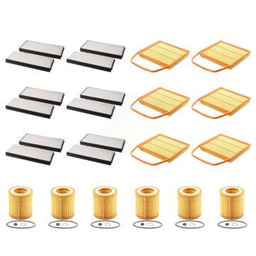 6x Air + 6x Cabin + 6x Engine Cartridge Oil Filter (18 Total) Kit For BMW 535i xDrive GT KFM-103880