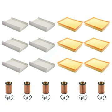 6x Air + 6x Cabin + 6x Engine Cartridge Oil Filter (18 Total) Kit For Mercedes-Benz 2500 KFM-103888