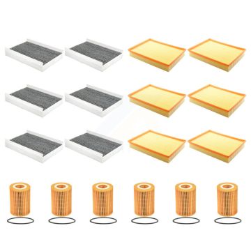 6x Air + 6x Cabin + 6x Engine Cartridge Oil Filter (18 Total) Kit For Mercedes-Benz 2500 KFM-103889