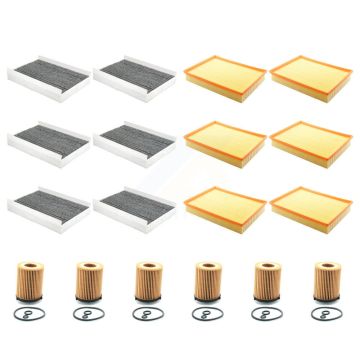 6x Air + 6x Cabin + 6x Engine Cartridge Oil Filter (18 Total) Kit For Sprinter 2500 1500 KFM-103890