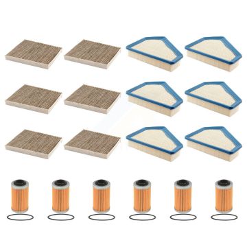 6x Air + 6x Cabin + 6x Engine Cartridge Oil Filter (18 Total) Kit For Cadillac CTS KFM-103923