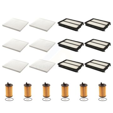 6x Air + 6x Cabin + 6x Engine Cartridge Oil Filter (18 Total) Kit For 15-18 Kia Sedona KFM-103944