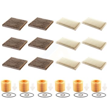 6x Air + 6x Cabin + 6x Engine Cartridge Oil Filter (18 Total) Kit For Toyota Highlander KFM-103962