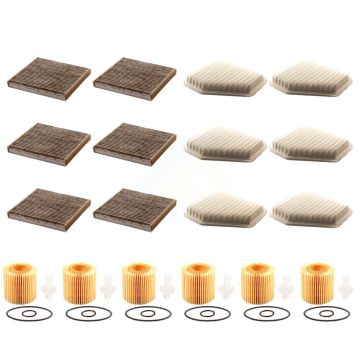 6x Air + 6x Cabin + 6x Engine Cartridge Oil Filter (18 Total) Kit For Toyota RAV4 Camry KFM-103963