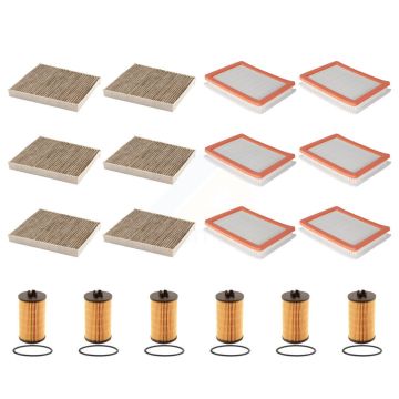6x Air + 6x Cabin + 6x Engine Cartridge Oil Filter (18 Total) Kit For Chevrolet Equinox KFM-103973