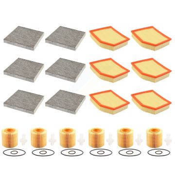 6x Air + 6x Cabin + 6x Engine Cartridge Oil Filter (18 Total) Kit For Lexus IS300 IS350 KFM-103984