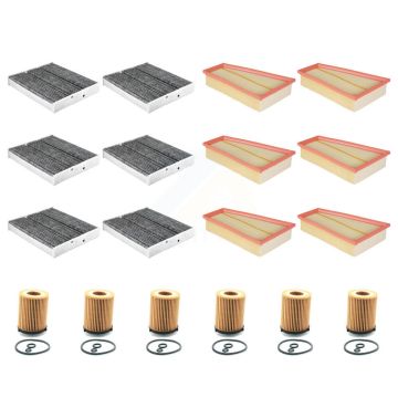 6x Air + 6x Cabin + 6x Engine Cartridge Oil Filter (18 Total) Kit For KFM-104015