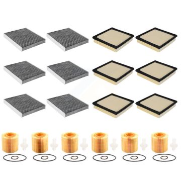 6x Air + 6x Cabin + 6x Engine Cartridge Oil Filter (18 Total) Kit For Toyota Camry Lexus KFM-104018