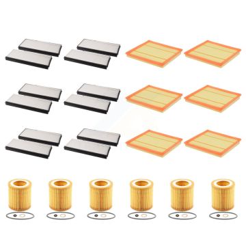 6x Air + 6x Cabin + 6x Engine Cartridge Oil Filter (18 Total) Kit For BMW X5 X3 535i GT KFM-104030