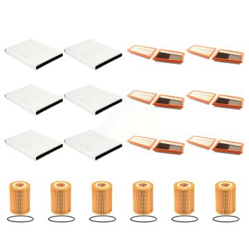 6x Air + 6x Cabin + 6x Engine Cartridge Oil Filter (18 Total) Kit For Mercedes-Benz ML350 KFM-104036