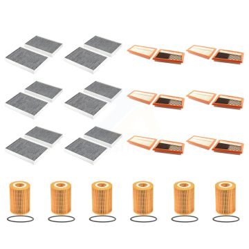 6x Air + 6x Cabin + 6x Engine Cartridge Oil Filter (18 Total) Kit For Mercedes-Benz S350 KFM-104040