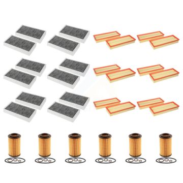 6x Air + 6x Cabin + 6x Engine Cartridge Oil Filter (18 Total) Kit For Mercedes-Benz ML350 KFM-104042