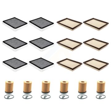 6x Air + 6x Cabin + 6x Engine Cartridge Oil Filter (18 Total) Kit For INFINITI Q60 2.0L KFM-104057