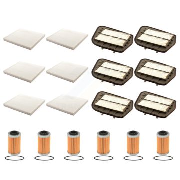 6x Air + 6x Cabin + 6x Engine Cartridge Oil Filter (18 Total) Kit For Cadillac CTS KFM-104058
